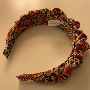 Anthropologie floral ruffle red headband